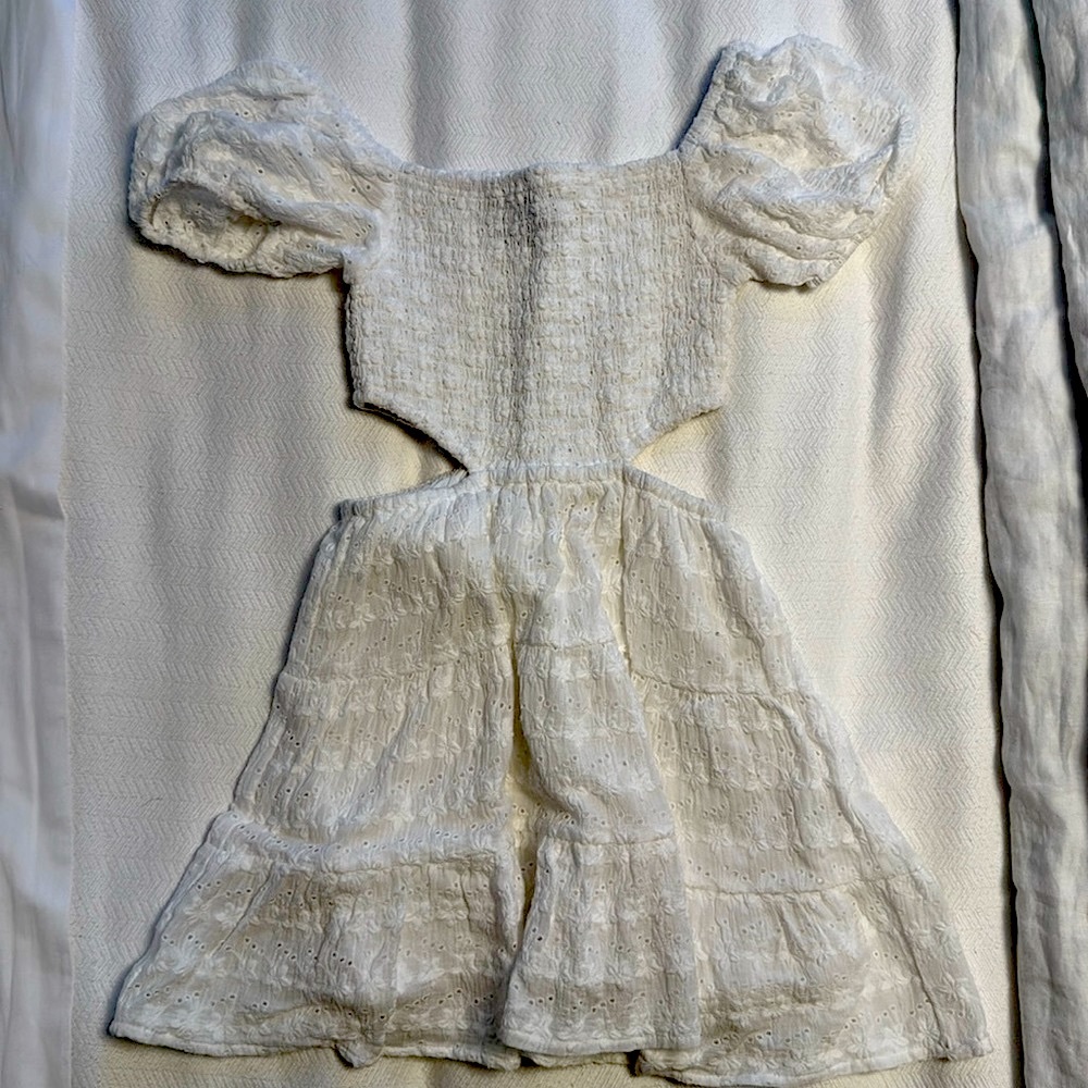 KATIE J NYC Phoenix Embroidered Eyelet Dress Size L